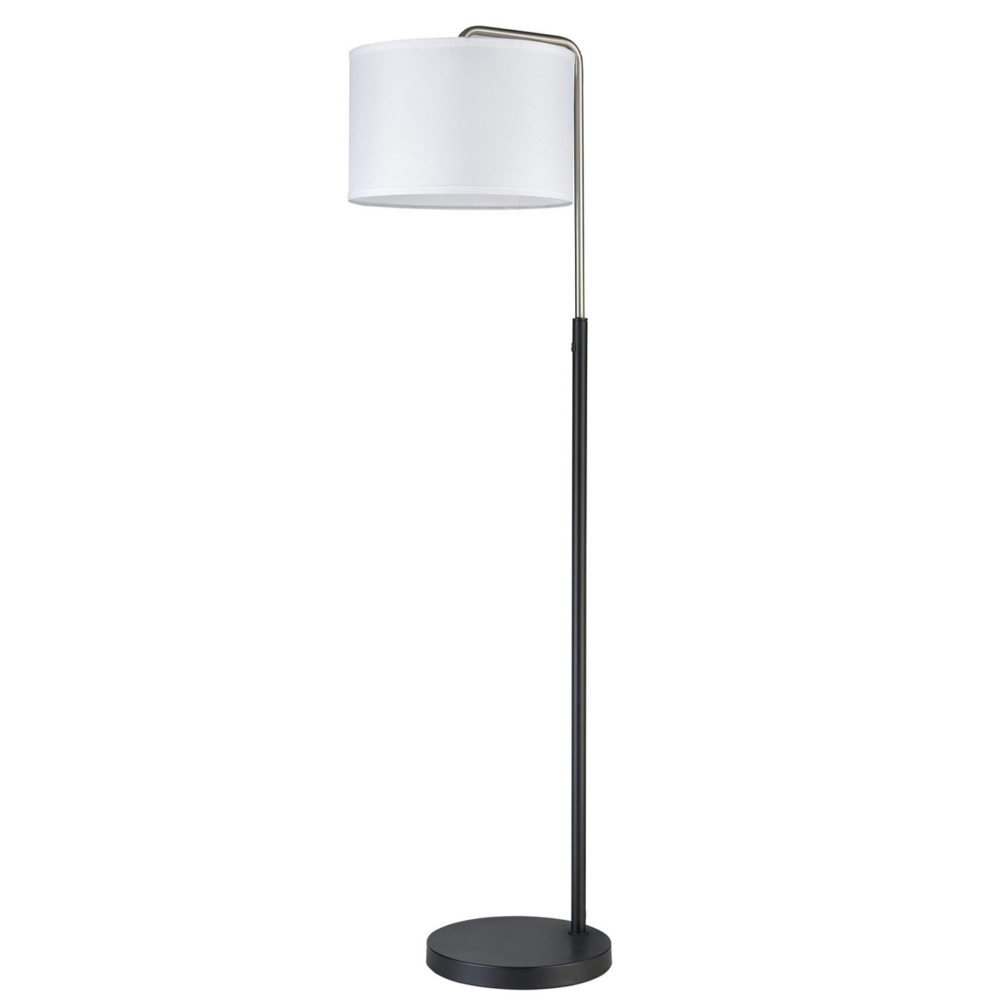 Floor Lamp Brushed Nickel Powder Coated Matte Black With One Switch