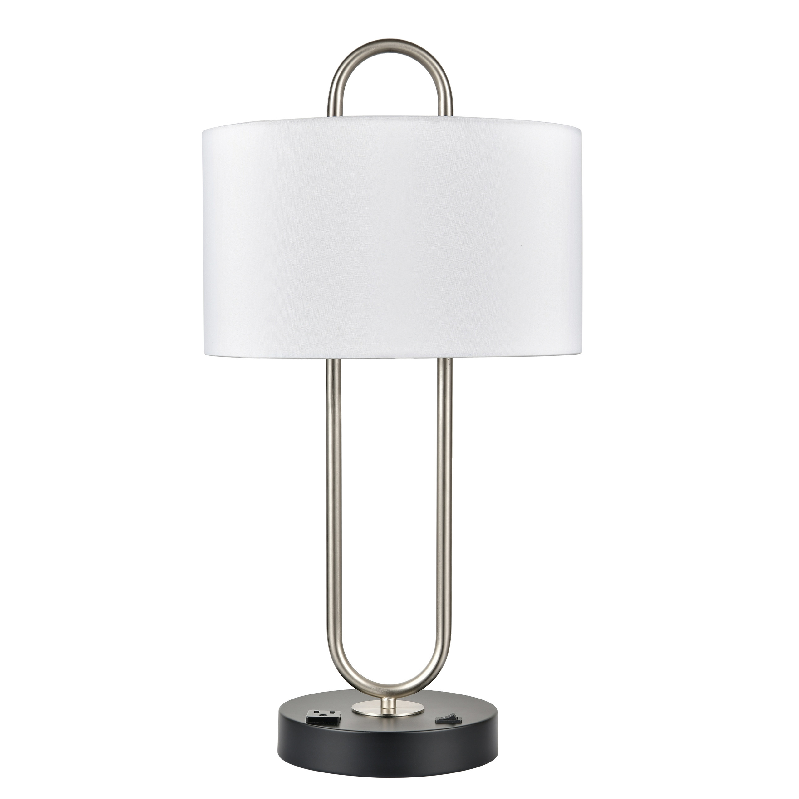 Table Lamp Brushed Nickel Powder Coated Matte Black Without USB